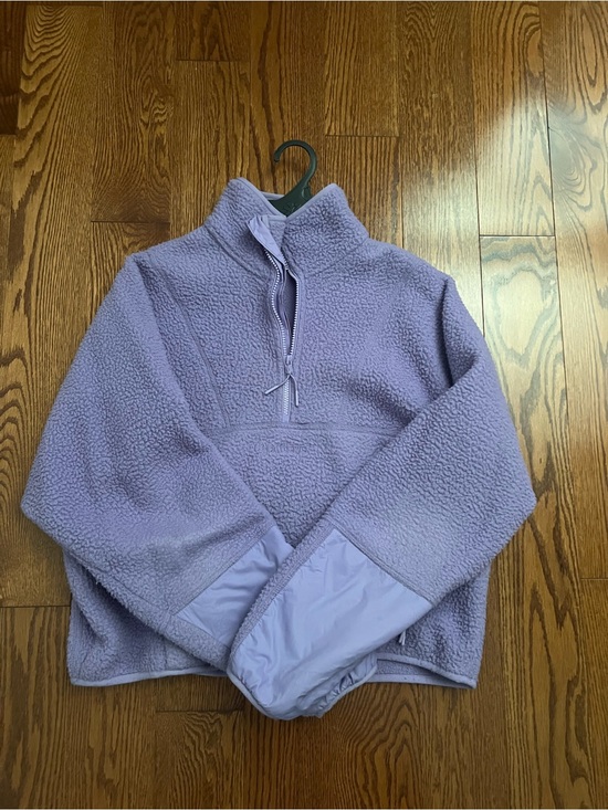 Halfdays Sweaters - Halfdays Pieper Fleece Quarter Zip sweater in Lilac, Size LG